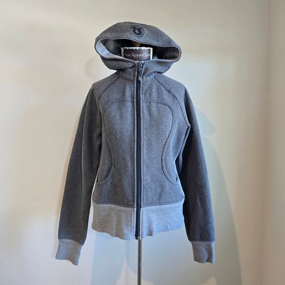 lululemon athletica Sweaters - Lululemon Women's Scuba Heathered Gray Zip Cut Hoodie Sz 8 (772)